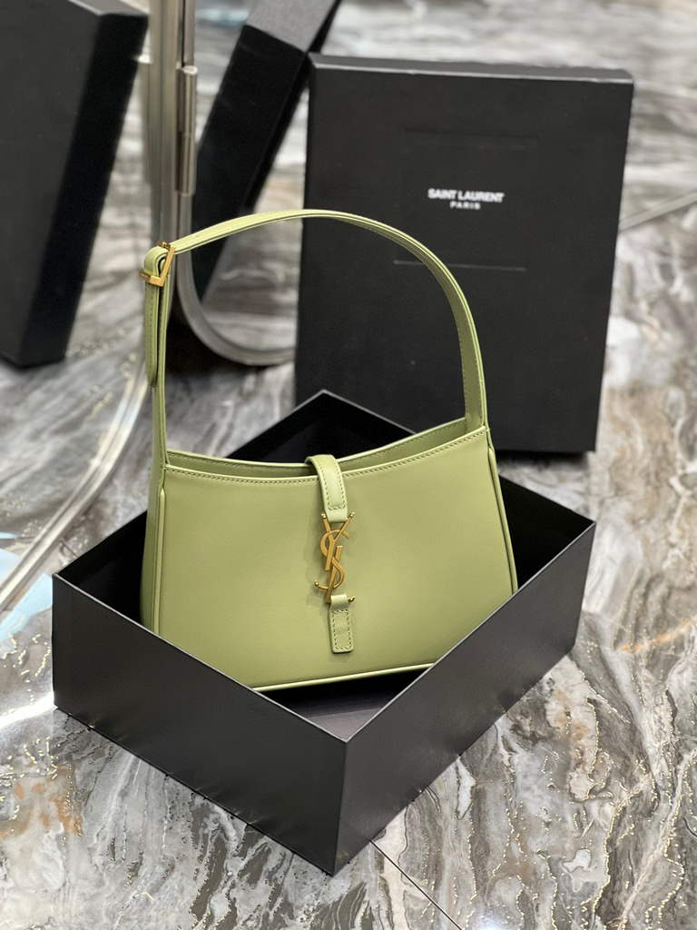 YSL LE5¨¤7 657228 Hobo Bag In Smooth Leather Light Green
