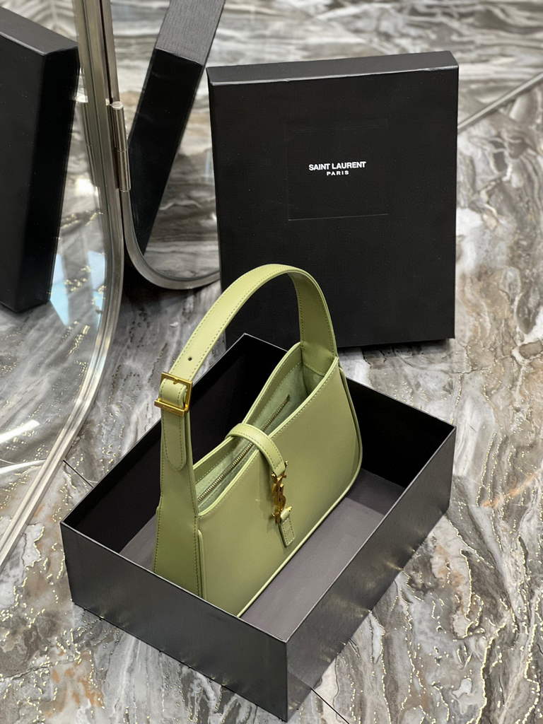 YSL LE5¨¤7 657228 Hobo Bag In Smooth Leather Light Green
