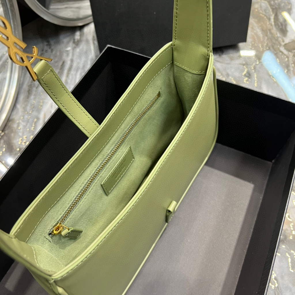 YSL LE5¨¤7 657228 Hobo Bag In Smooth Leather Light Green
