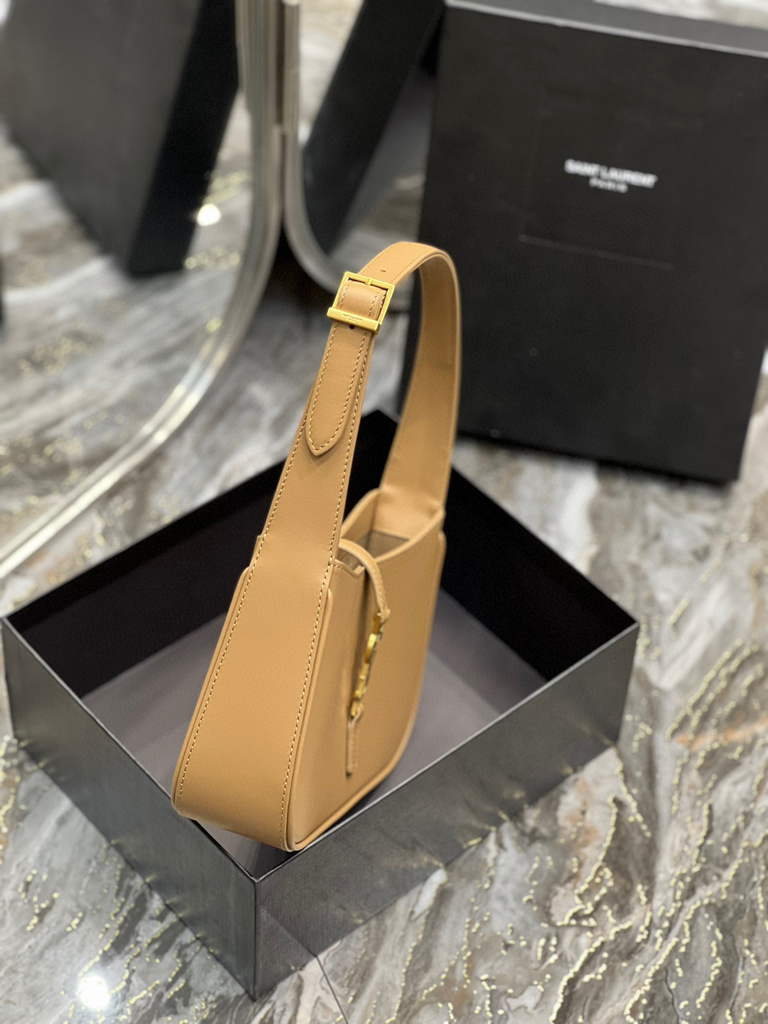 YSL LE5¨¤7 Hobo Bag In Smooth Leather 657228 Apricot