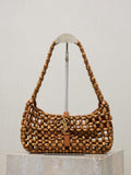 YSL LE5À7 657228 Hobo Bag  in wood beads LIGHT WOOD