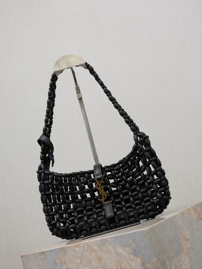 YSL LE5À7 657228 Hobo Bag  in wood beads Black