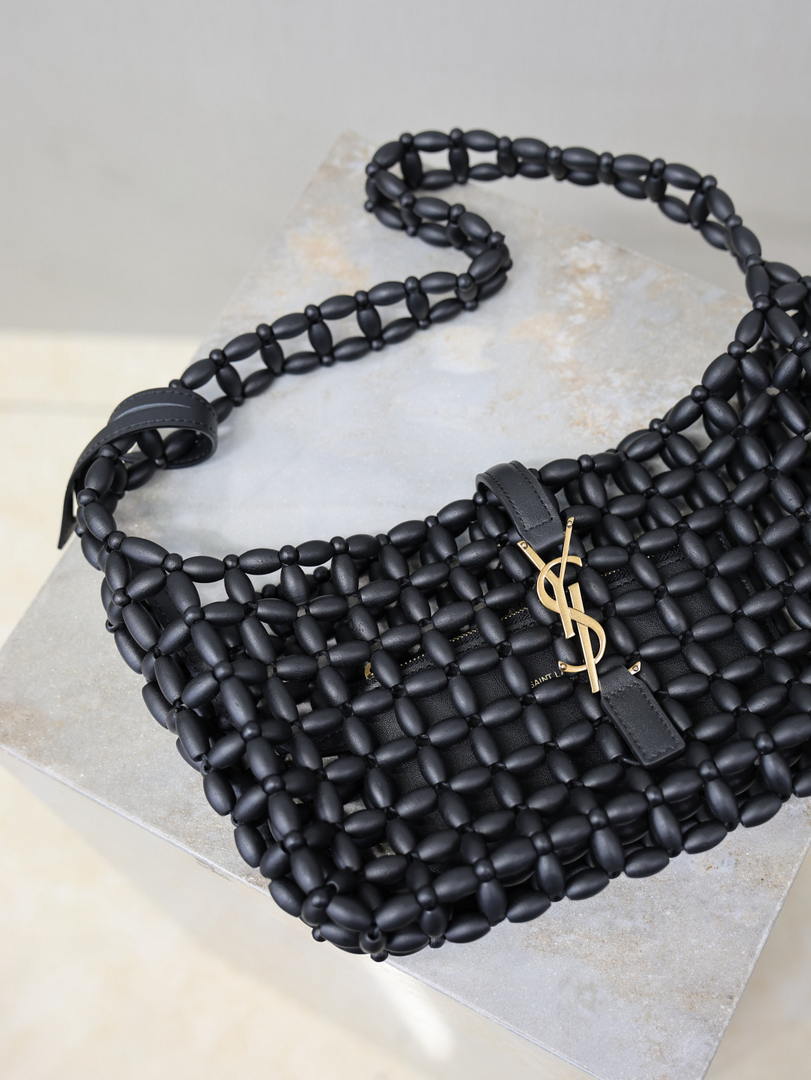 YSL LE5À7 657228 Hobo Bag  in wood beads Black