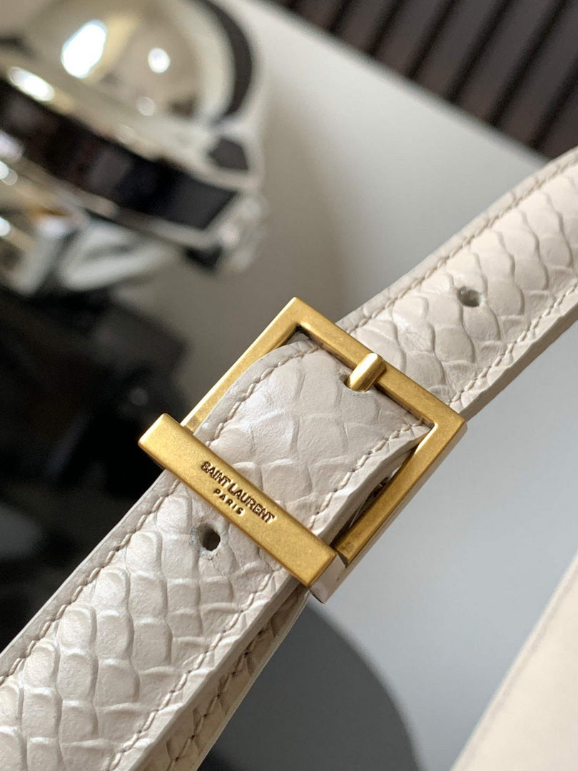 YSL LE5¨¤7 657228 Hobo Bag Python Leather light apricot