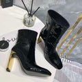 YSL Women's Boots Designer Saint Laurent High Shoes patent leather Y67210 - US 4=Euro 35 - View 1