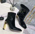 YSL Women's Boots Designer Saint Laurent High Shoes patent leather Y67210