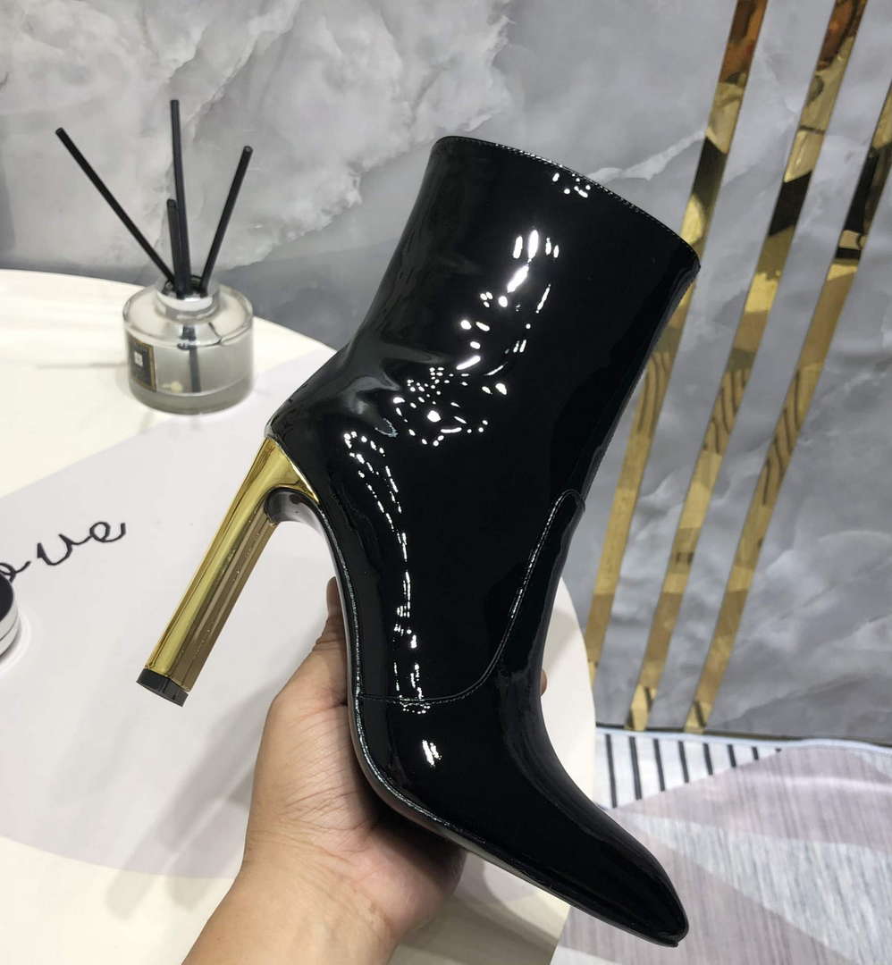 YSL Women's Boots Designer Saint Laurent High Shoes patent leather Y67210