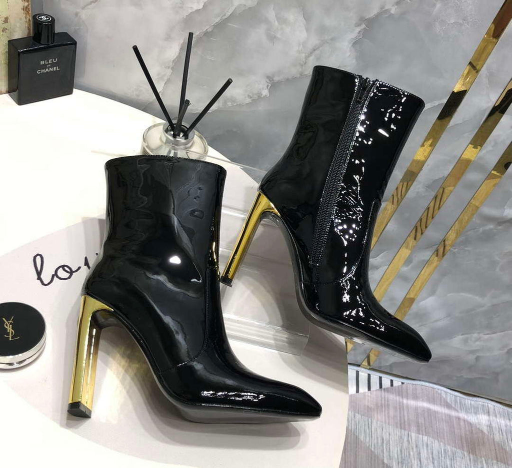 YSL Women's Boots Designer Saint Laurent High Shoes patent leather Y67210