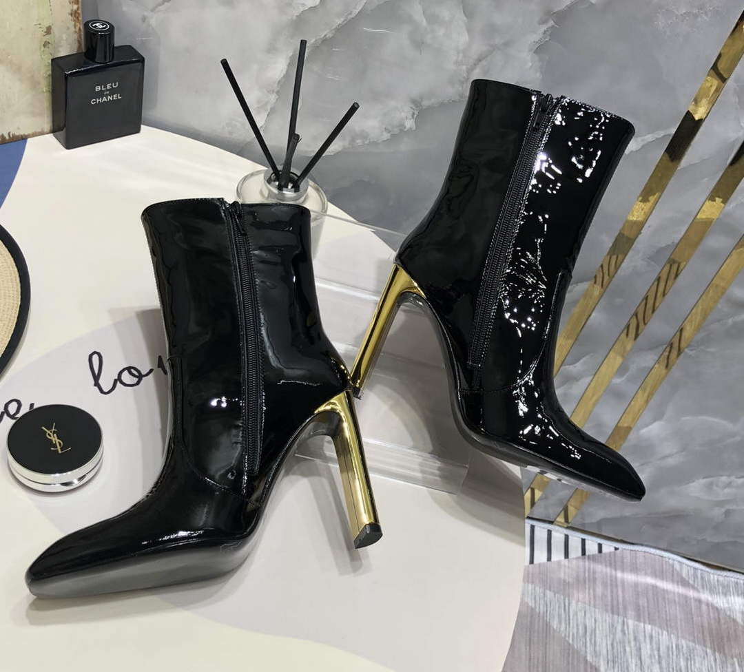 YSL Women's Boots Designer Saint Laurent High Shoes patent leather Y67210