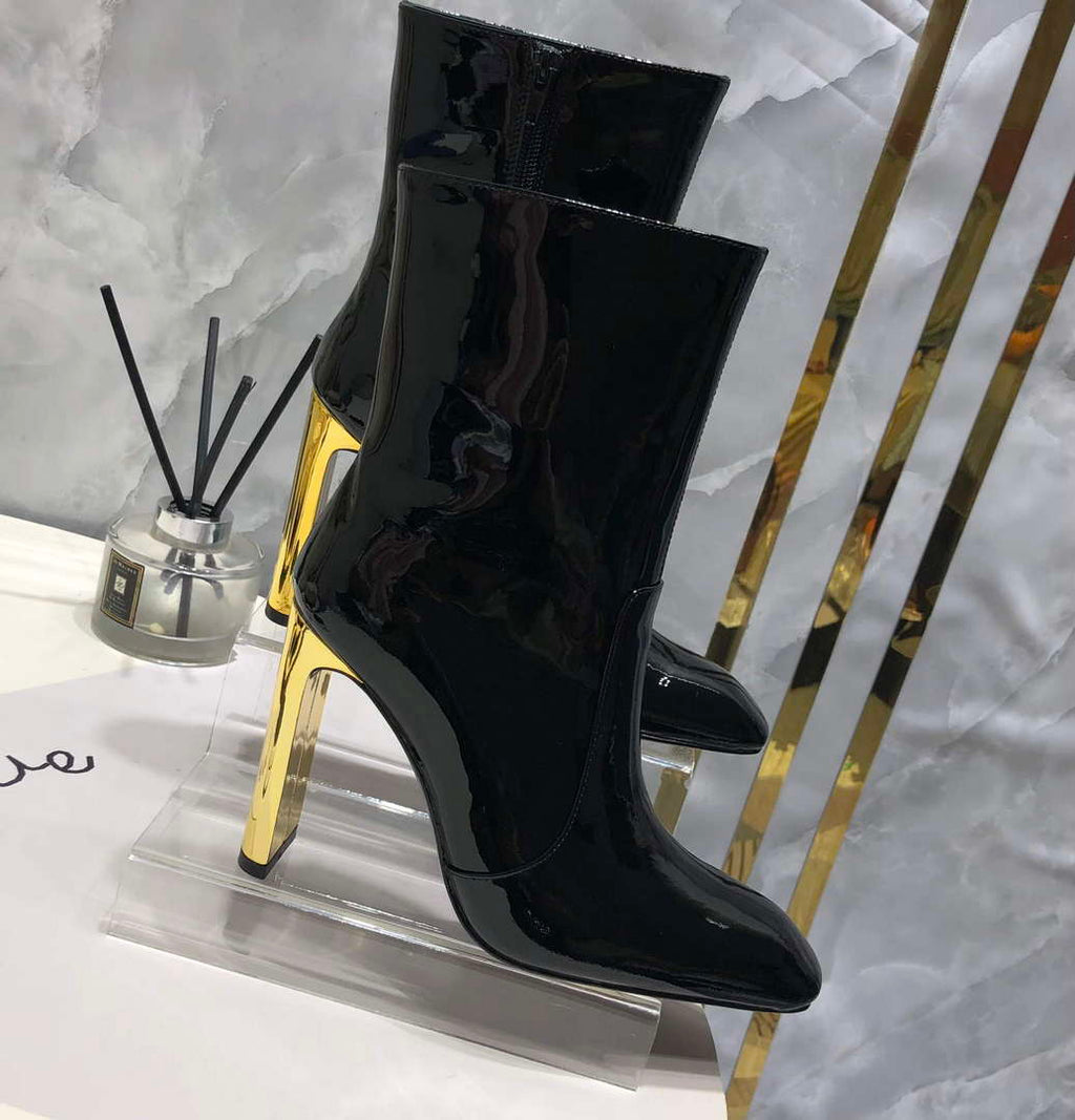 YSL Women's Boots Designer Saint Laurent High Shoes patent leather Y67210
