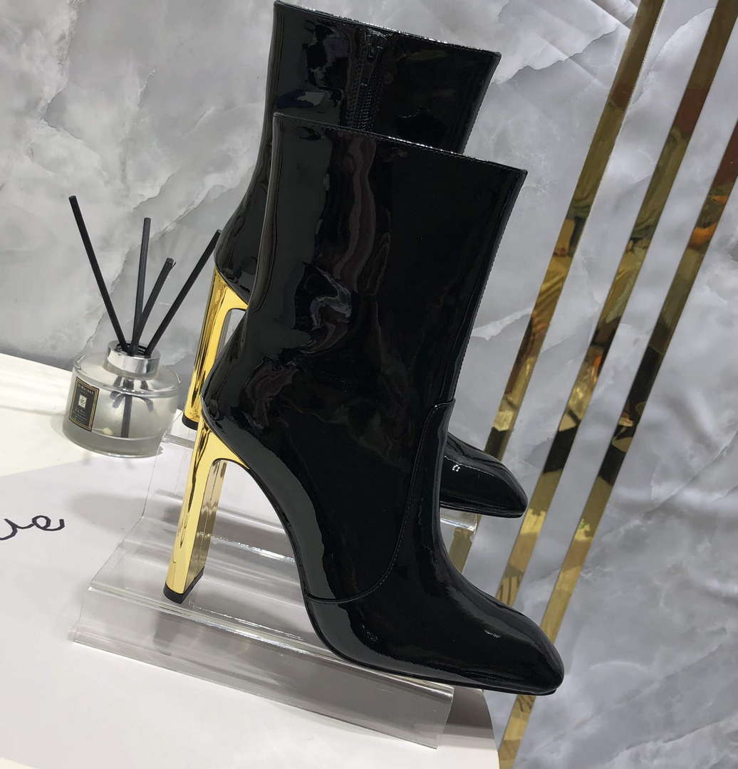 YSL Women's Boots Designer Saint Laurent High Shoes patent leather Y67210