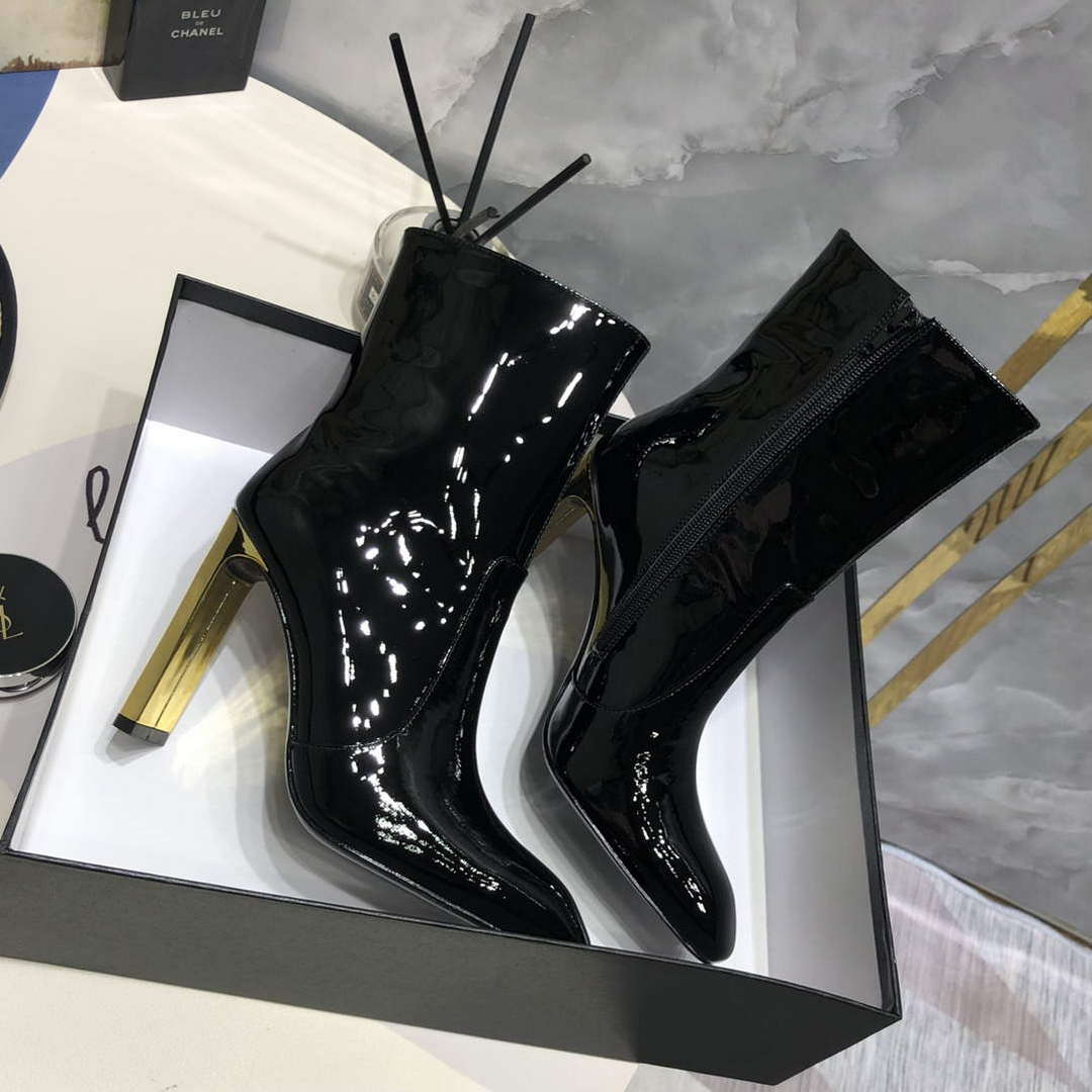 YSL Women's Boots Designer Saint Laurent High Shoes patent leather Y67210