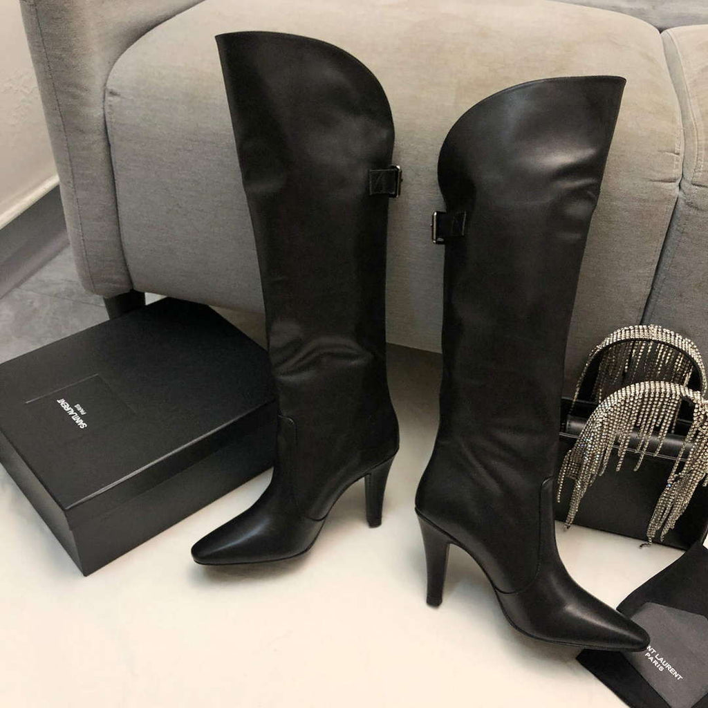 YSL Women's Boots Designer Saint Laurent High Shoes Y67214