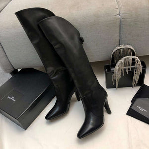 YSL Women's Boots Designer Saint Laurent High Shoes Y67214 - US 4=Euro 35 - View 3