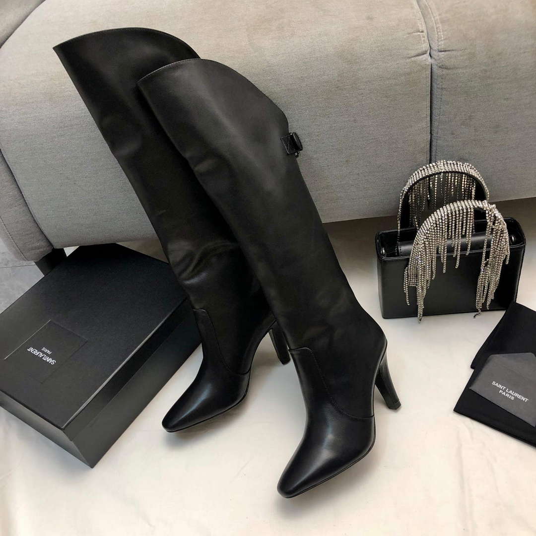 YSL Women's Boots Designer Saint Laurent High Shoes Y67214