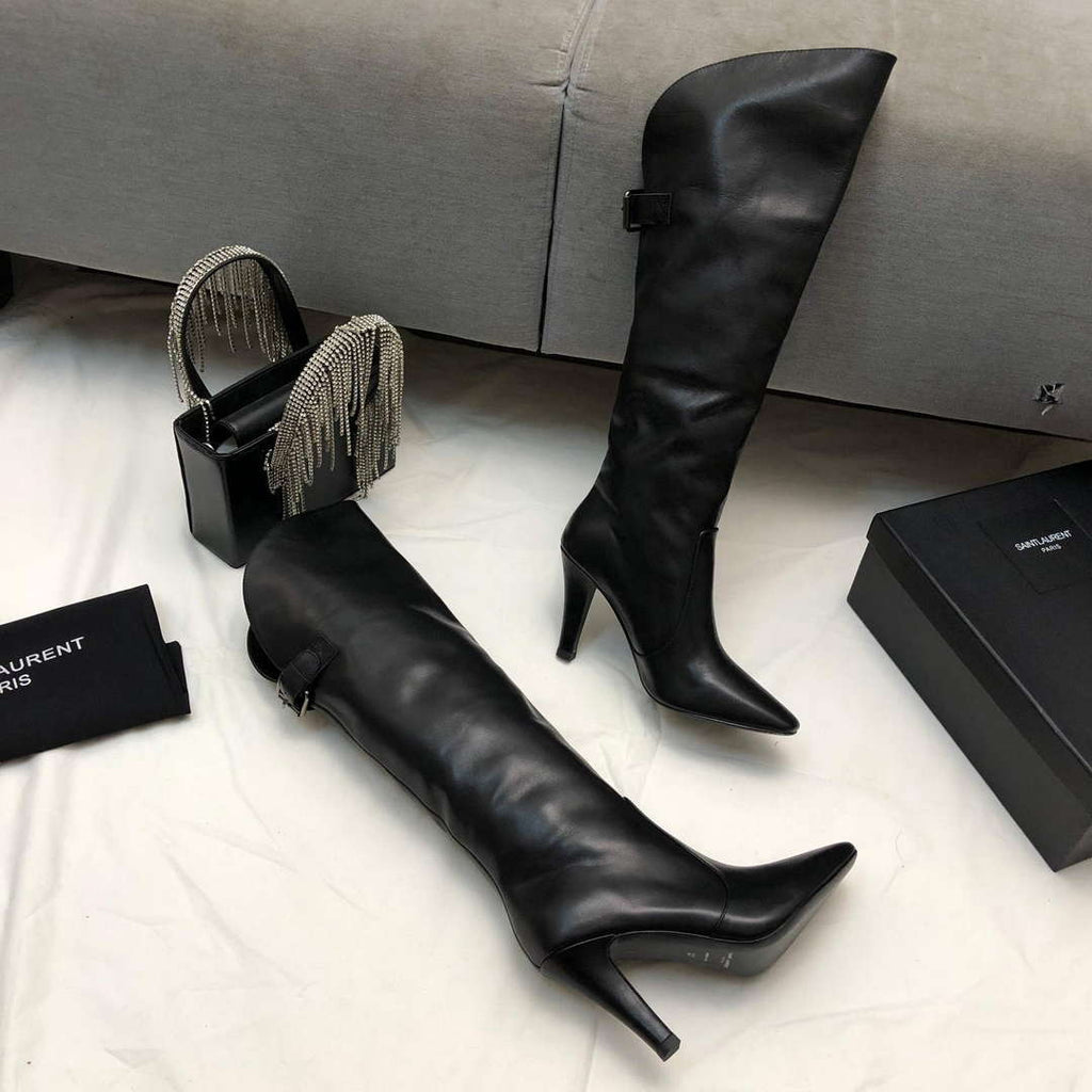 YSL Women's Boots Designer Saint Laurent High Shoes Y67214