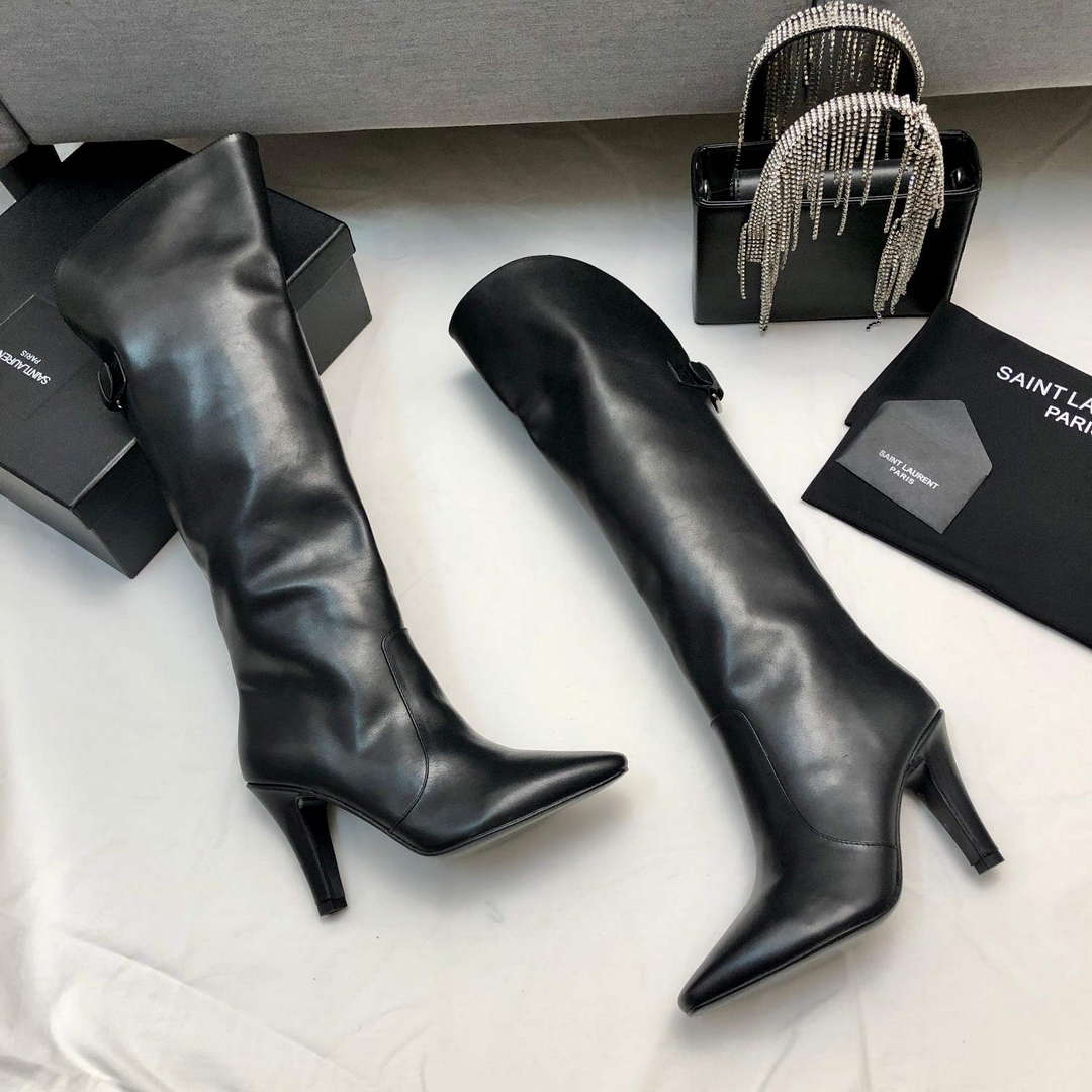 YSL Women's Boots Designer Saint Laurent High Shoes Y67214