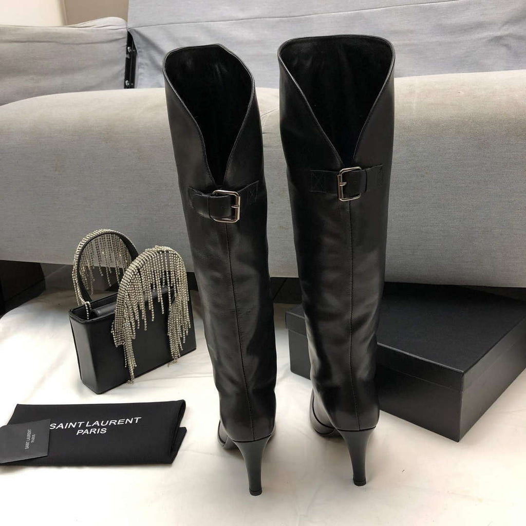YSL Women's Boots Designer Saint Laurent High Shoes Y67214