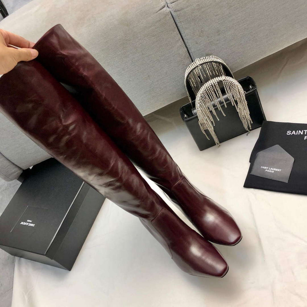 YSL Women's Boots Designer Saint Laurent High Shoes Y67215