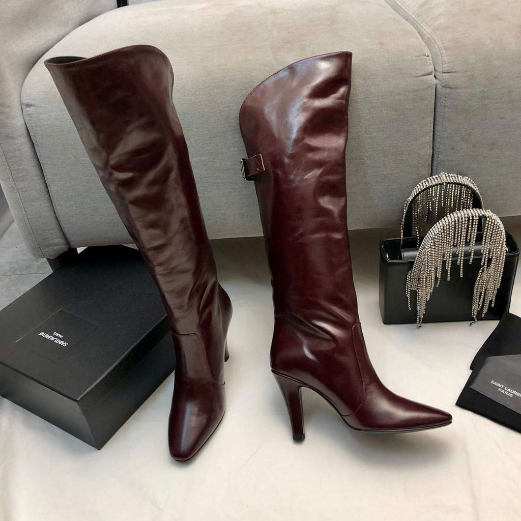 YSL Women's Boots Designer Saint Laurent High Shoes Y67215