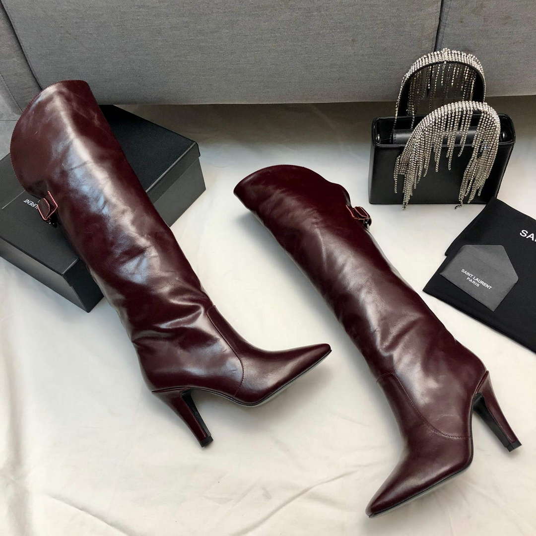 YSL Women's Boots Designer Saint Laurent High Shoes Y67215