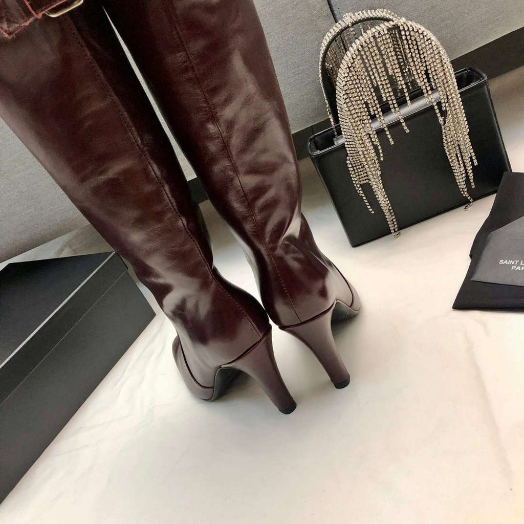 YSL Women's Boots Designer Saint Laurent High Shoes Y67215