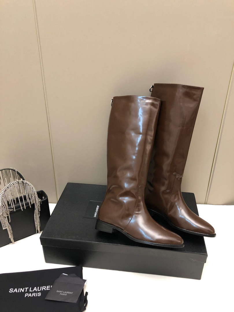 YSL Women's Boots Designer Saint Laurent High Shoes Y67217