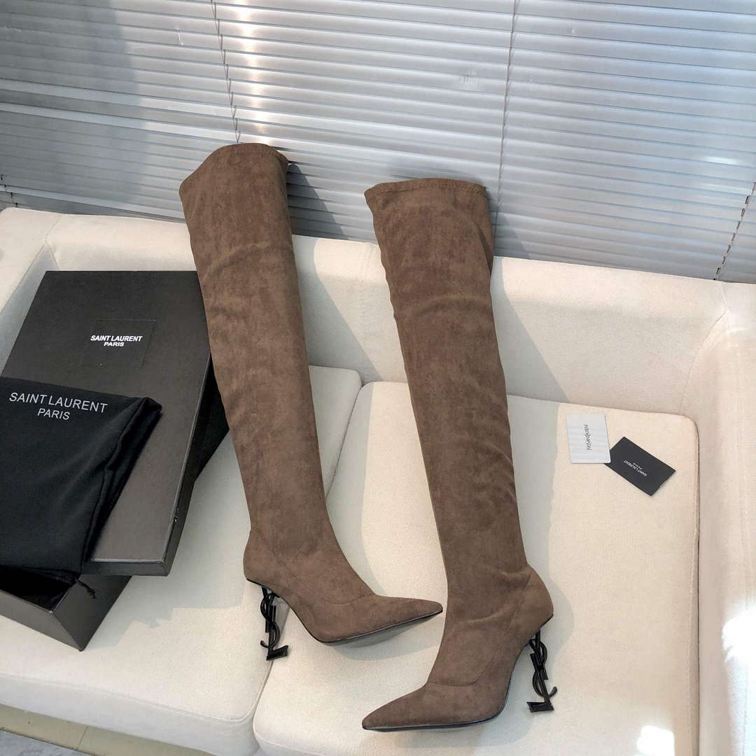 YSL Women's Boots Designer Saint Laurent High Shoes Y67219
