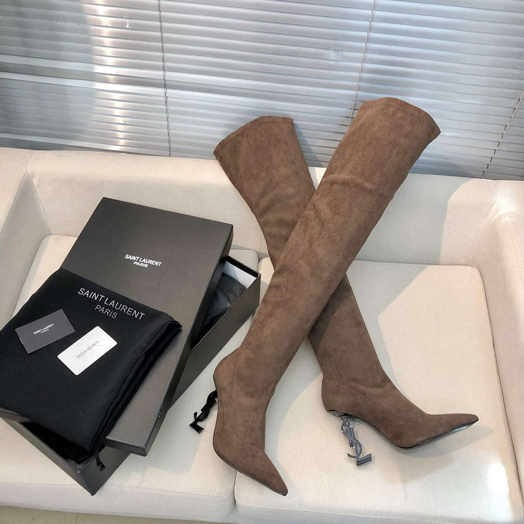 YSL Women's Boots Designer Saint Laurent High Shoes Y67219