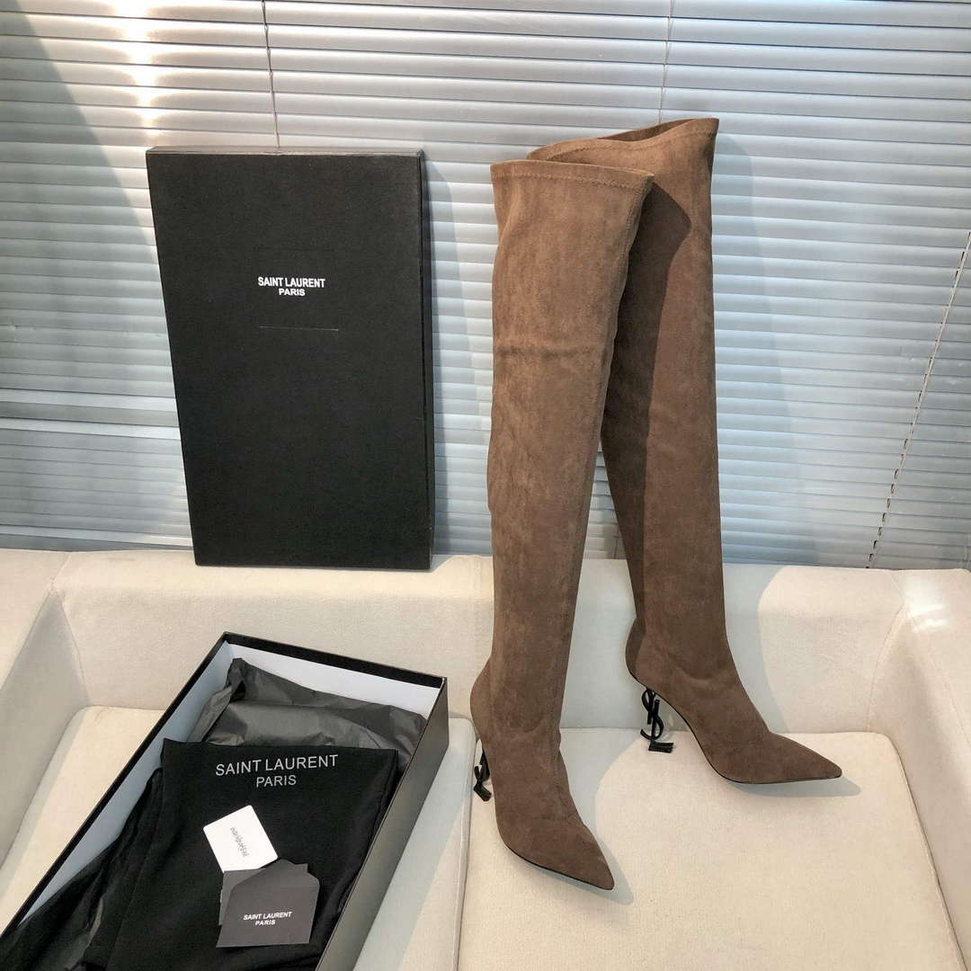 YSL Women's Boots Designer Saint Laurent High Shoes Y67219