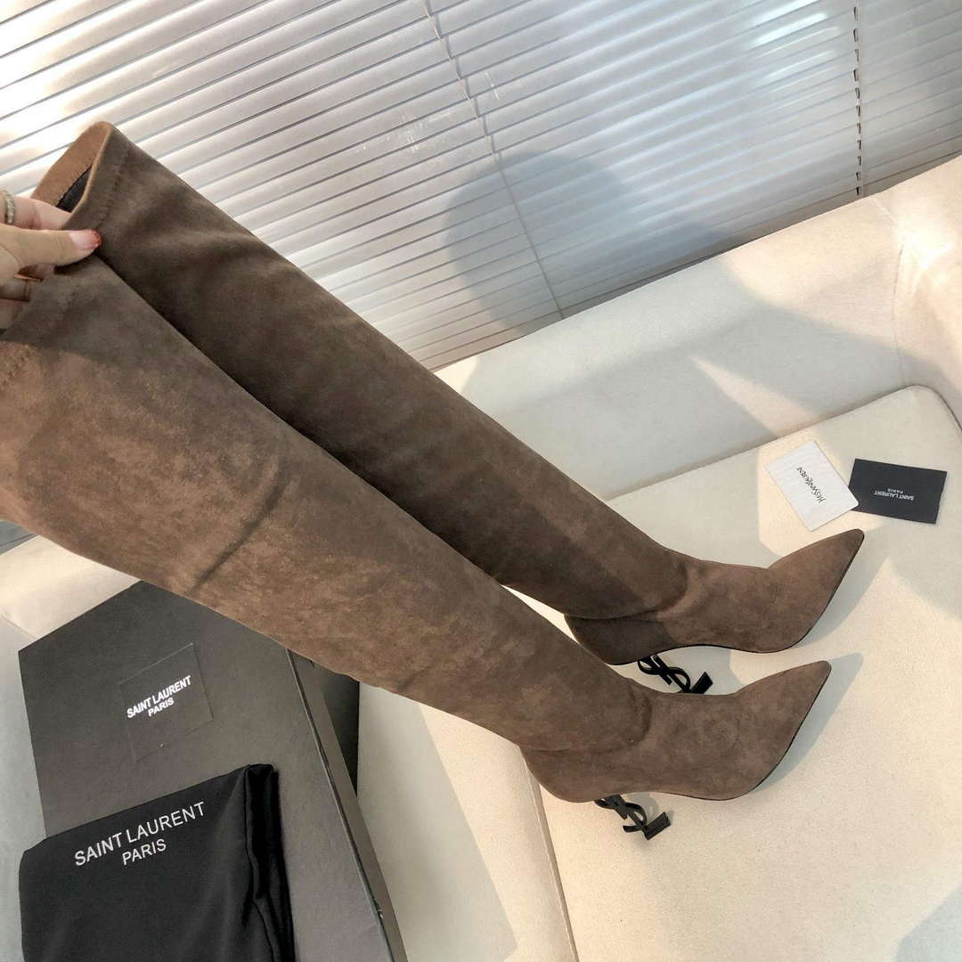 YSL Women's Boots Designer Saint Laurent High Shoes Y67219