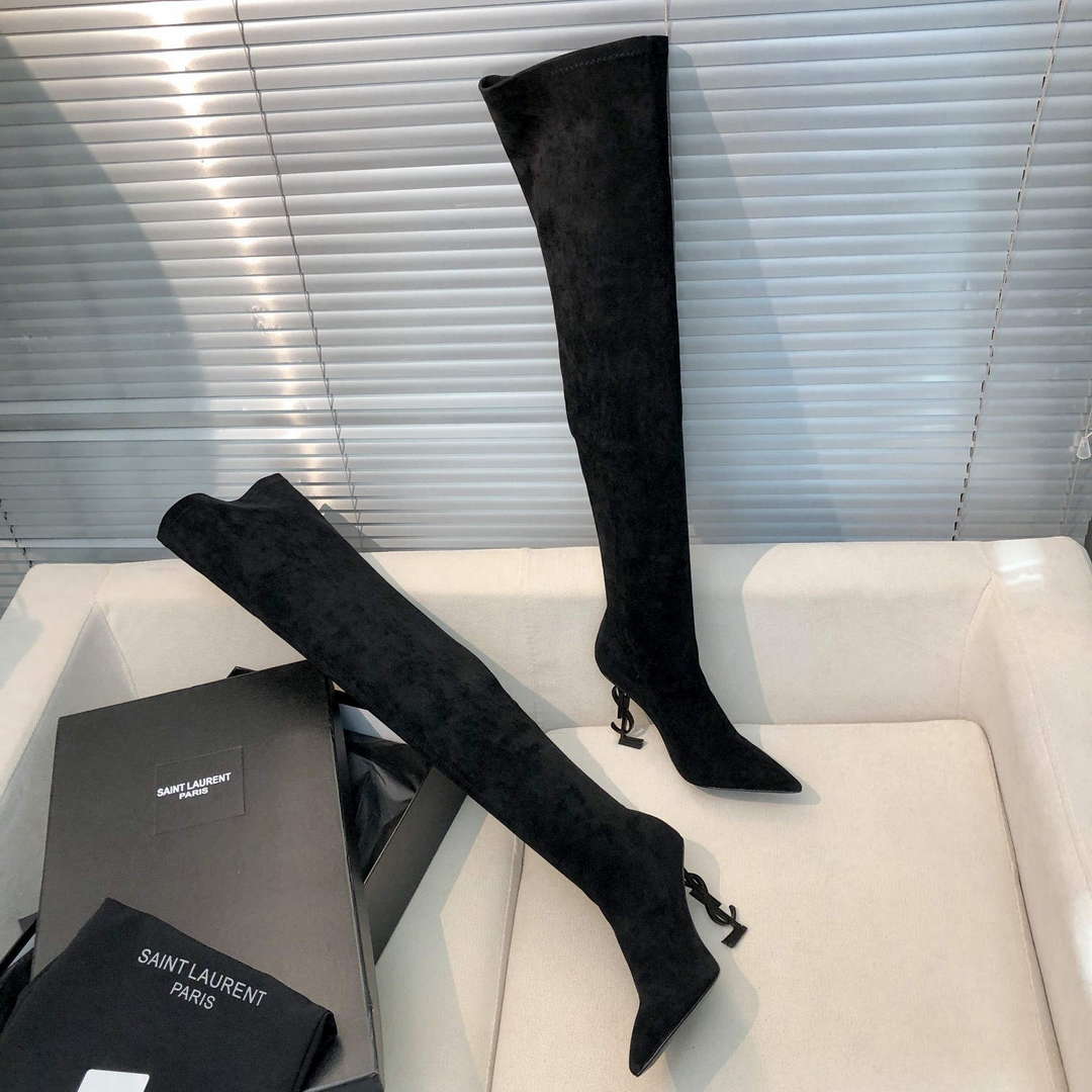 YSL Women's Boots Designer Saint Laurent High Shoes Y67220