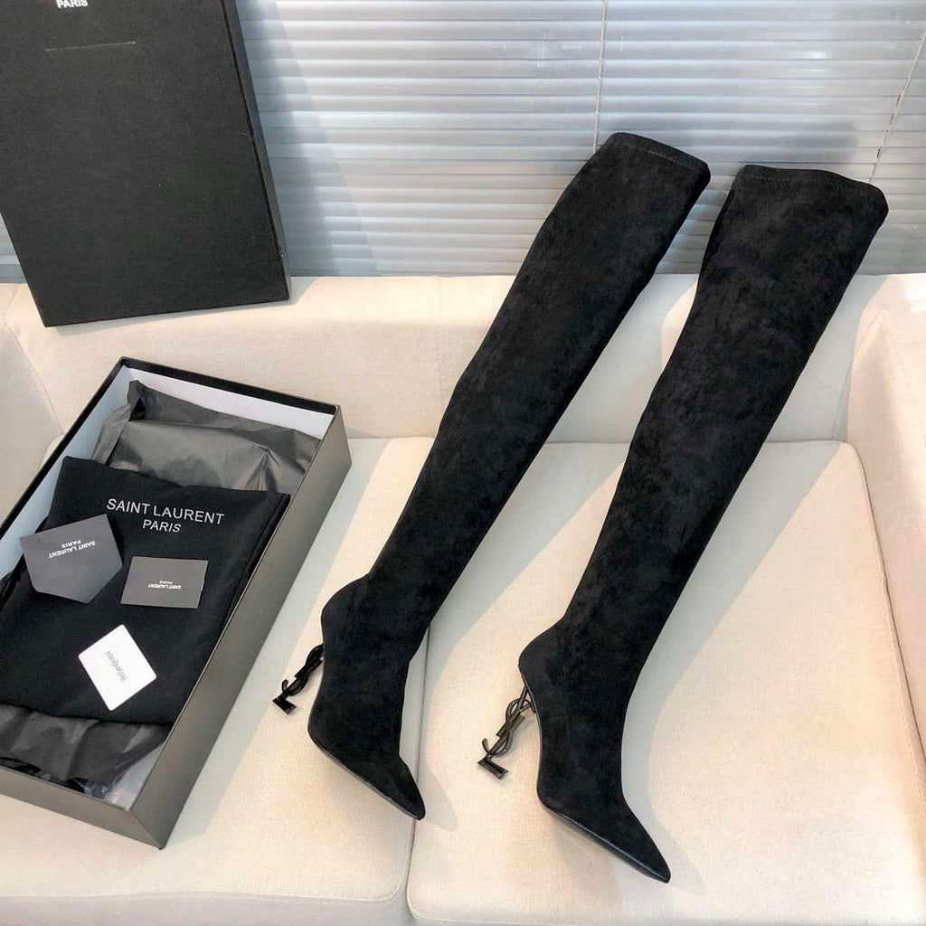 YSL Women's Boots Designer Saint Laurent High Shoes Y67220