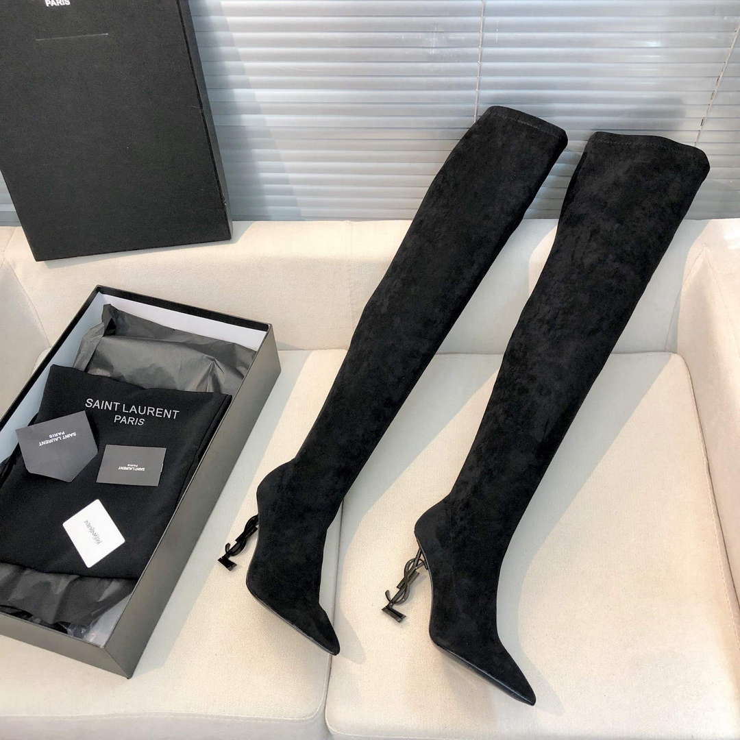 YSL Women's Boots Designer Saint Laurent High Shoes Y67220 - US 4=Euro 35 - View 7