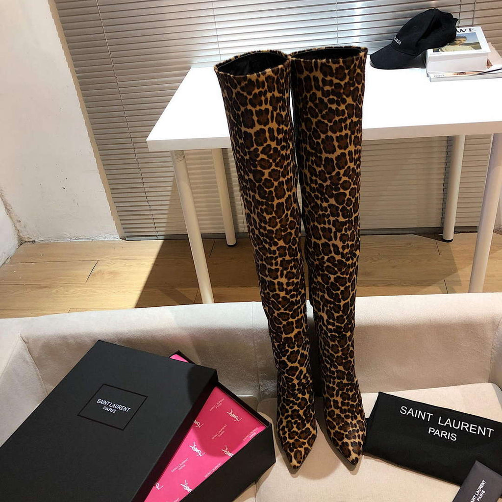 YSL Women's Boots Designer Saint Laurent High Shoes Y67221