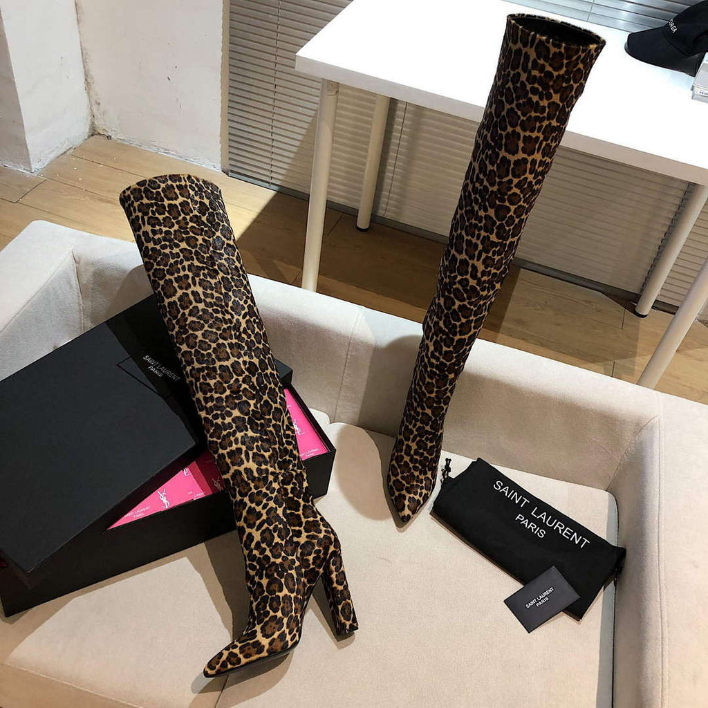 YSL Women's Boots Designer Saint Laurent High Shoes Y67221