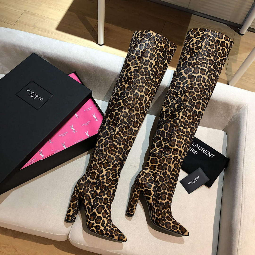 YSL Women's Boots Designer Saint Laurent High Shoes Y67221