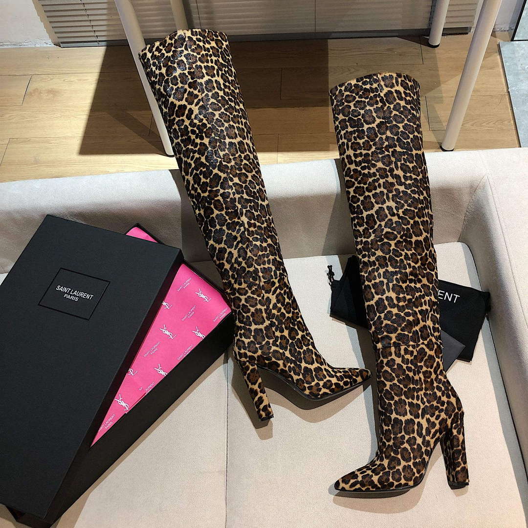YSL Women's Boots Designer Saint Laurent High Shoes Y67221