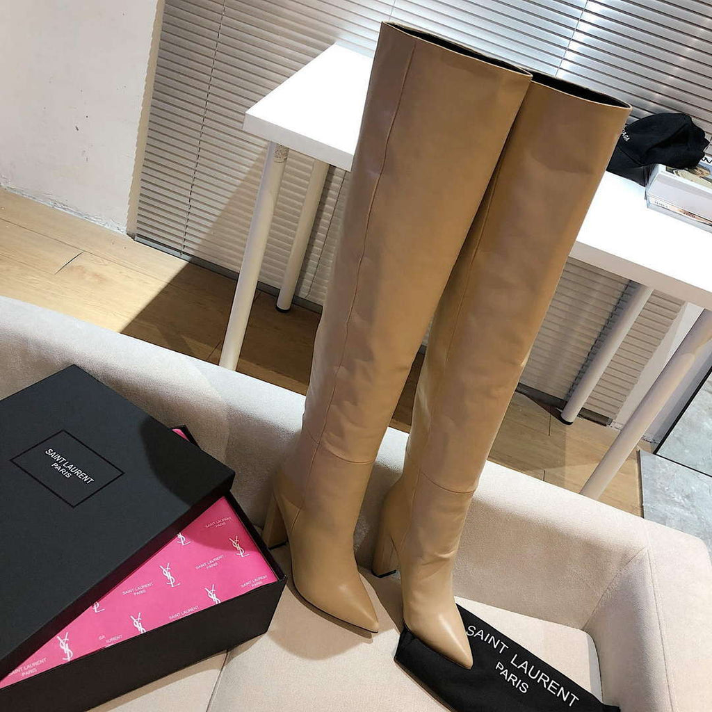 YSL Women's Boots Designer Saint Laurent High Shoes Y67222