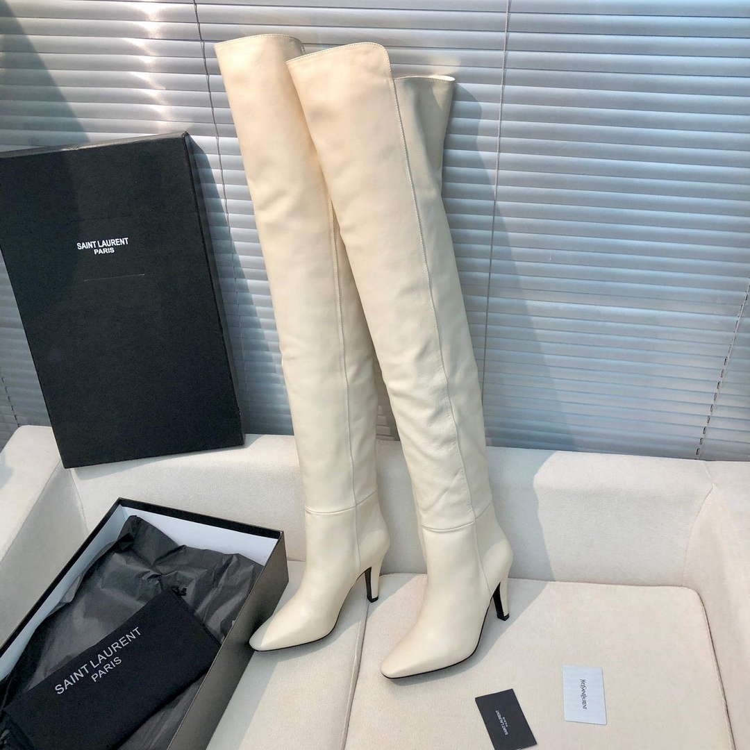 YSL Women's Boots Designer Saint Laurent High Shoes Y67227 - US 4=Euro 35 - View 1