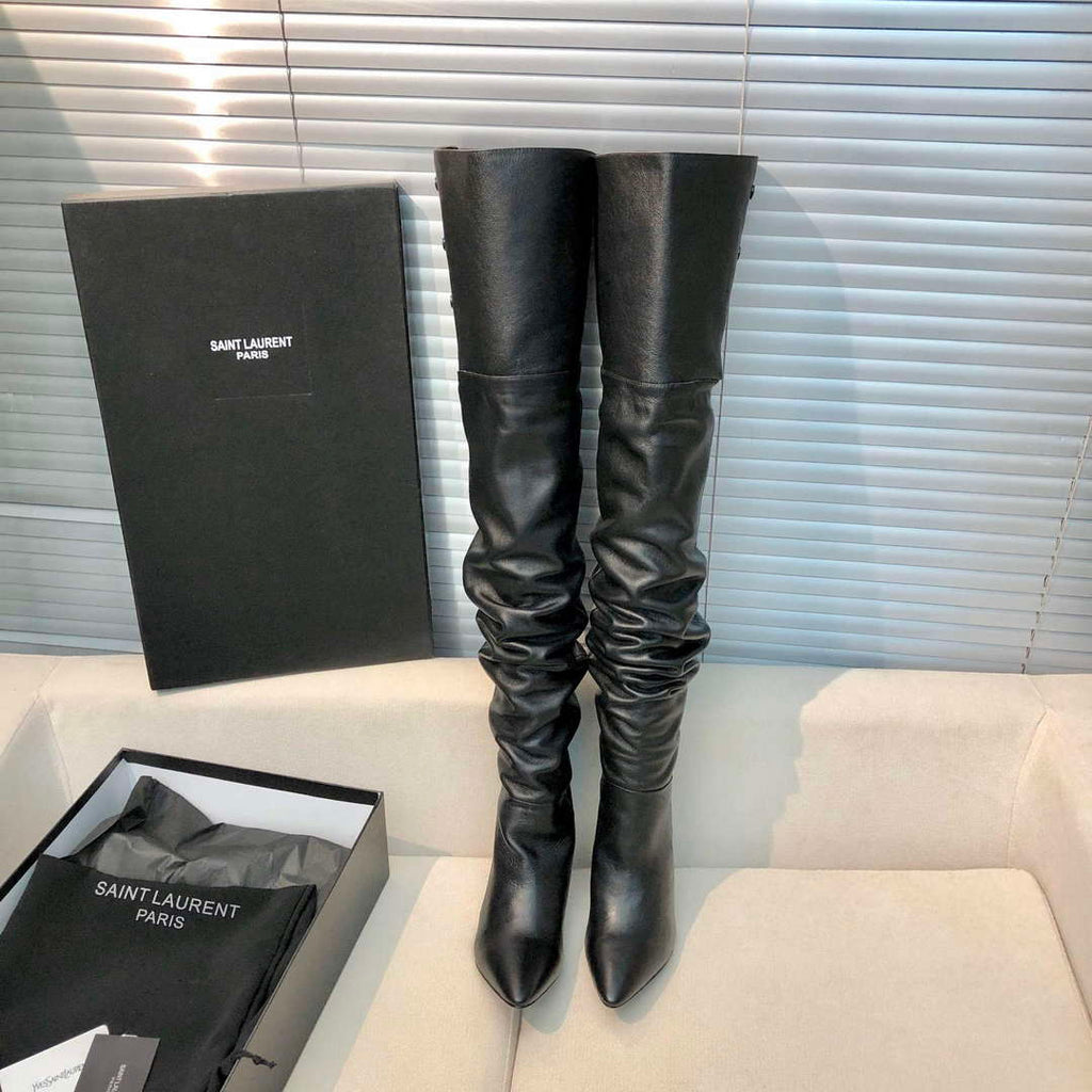 YSL Women's Boots Designer Saint Laurent High Shoes Y67228