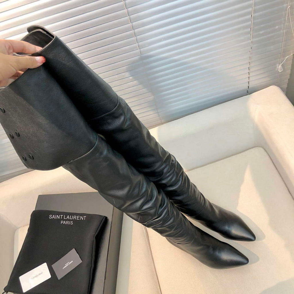 YSL Women's Boots Designer Saint Laurent High Shoes Y67228