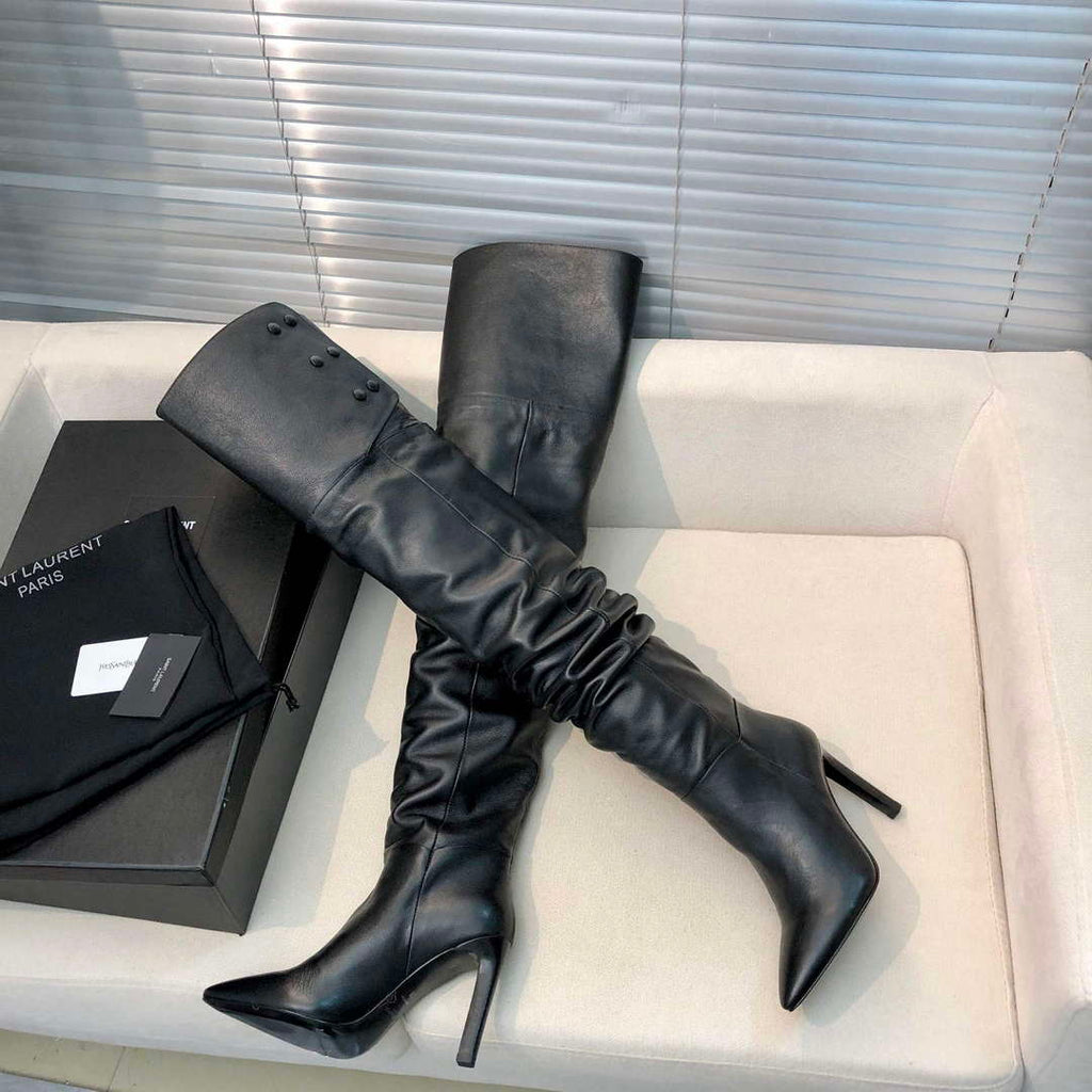 YSL Women's Boots Designer Saint Laurent High Shoes Y67228