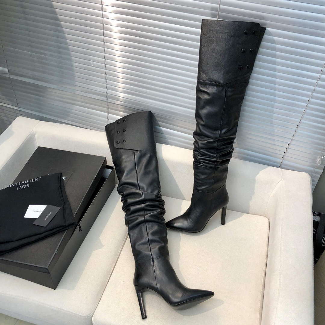 YSL Women's Boots Designer Saint Laurent High Shoes Y67228