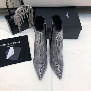 YSL Women's Boots Designer Saint Laurent High Shoes Y67230 - US 4=Euro 35 - View 2