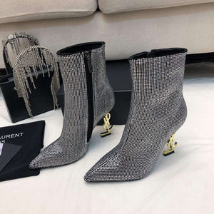 YSL Women's Boots Designer Saint Laurent High Shoes Y67230 - US 4=Euro 35 - View 4