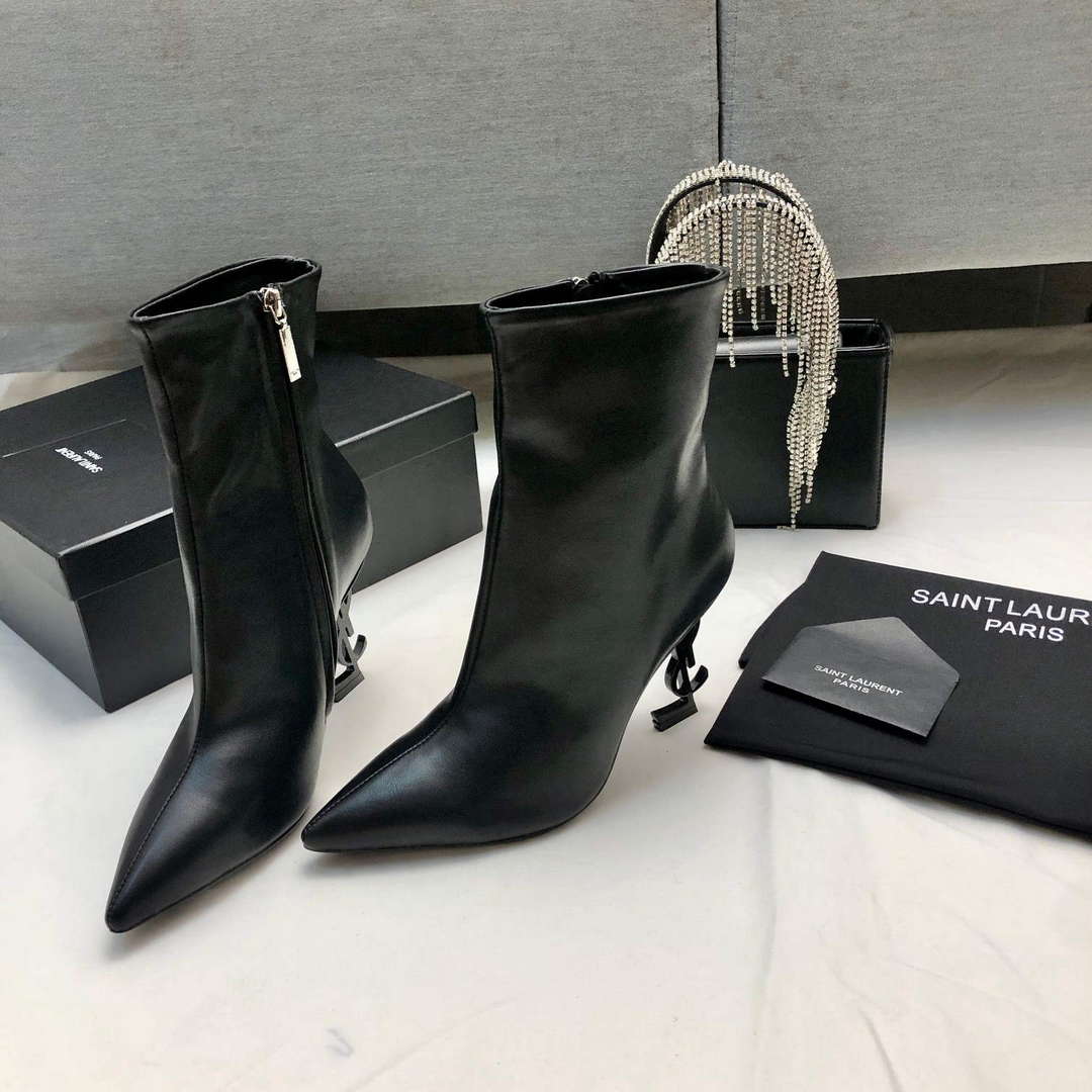 YSL Women's Boots Designer Saint Laurent High Shoes Y67231 - US 4=Euro 35 - View 1