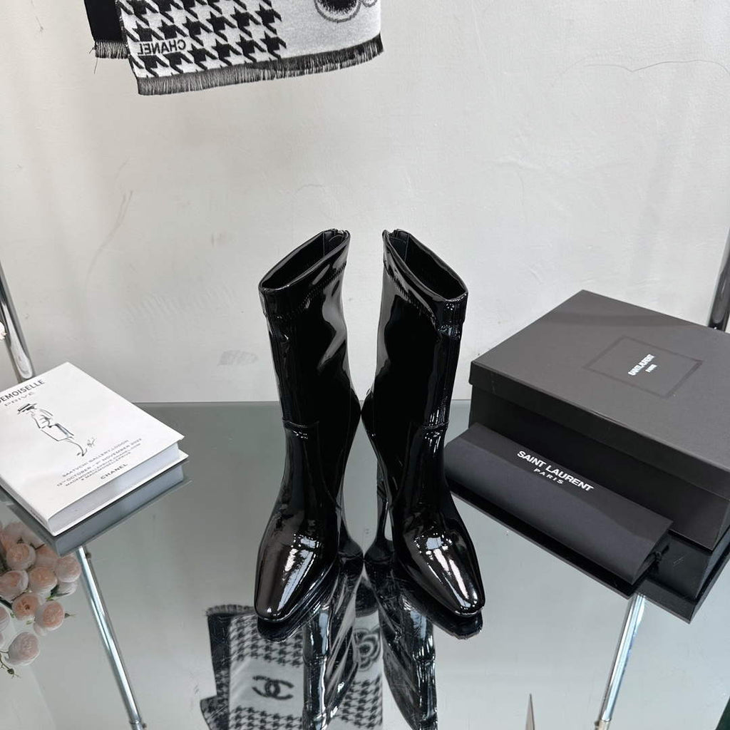 YSL Women's Boots Designer Saint Laurent High Shoes Y67234