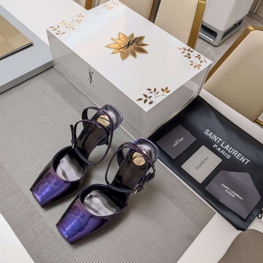 YSL Women's la Scandale Sandals in Patent Leather Y20181