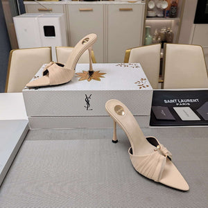 YSL Women's Babylone Mules in Smooth Leather Y20190 - 35 - View 4